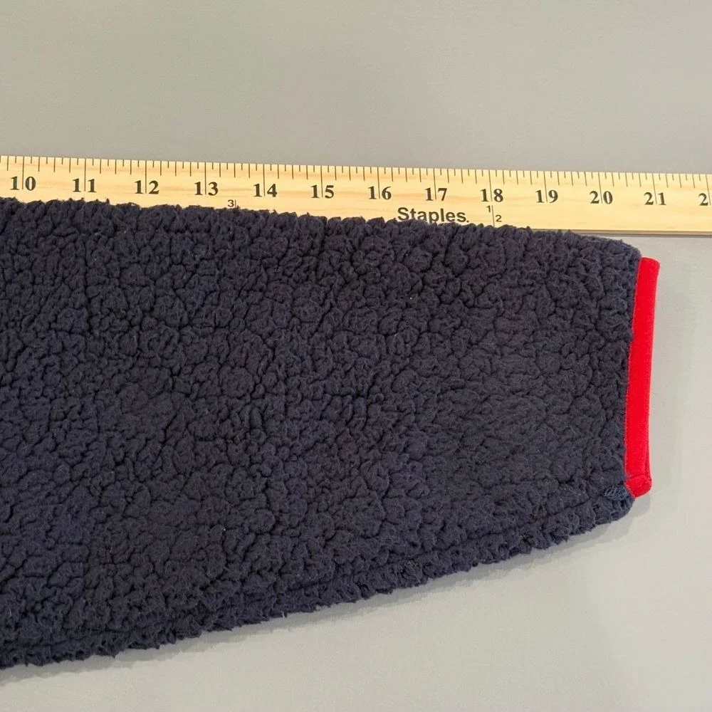 Tommy Hilfiger Sport Sherpa Fleece Quarter Zip Pullover‎ Navy Red Trim L/G